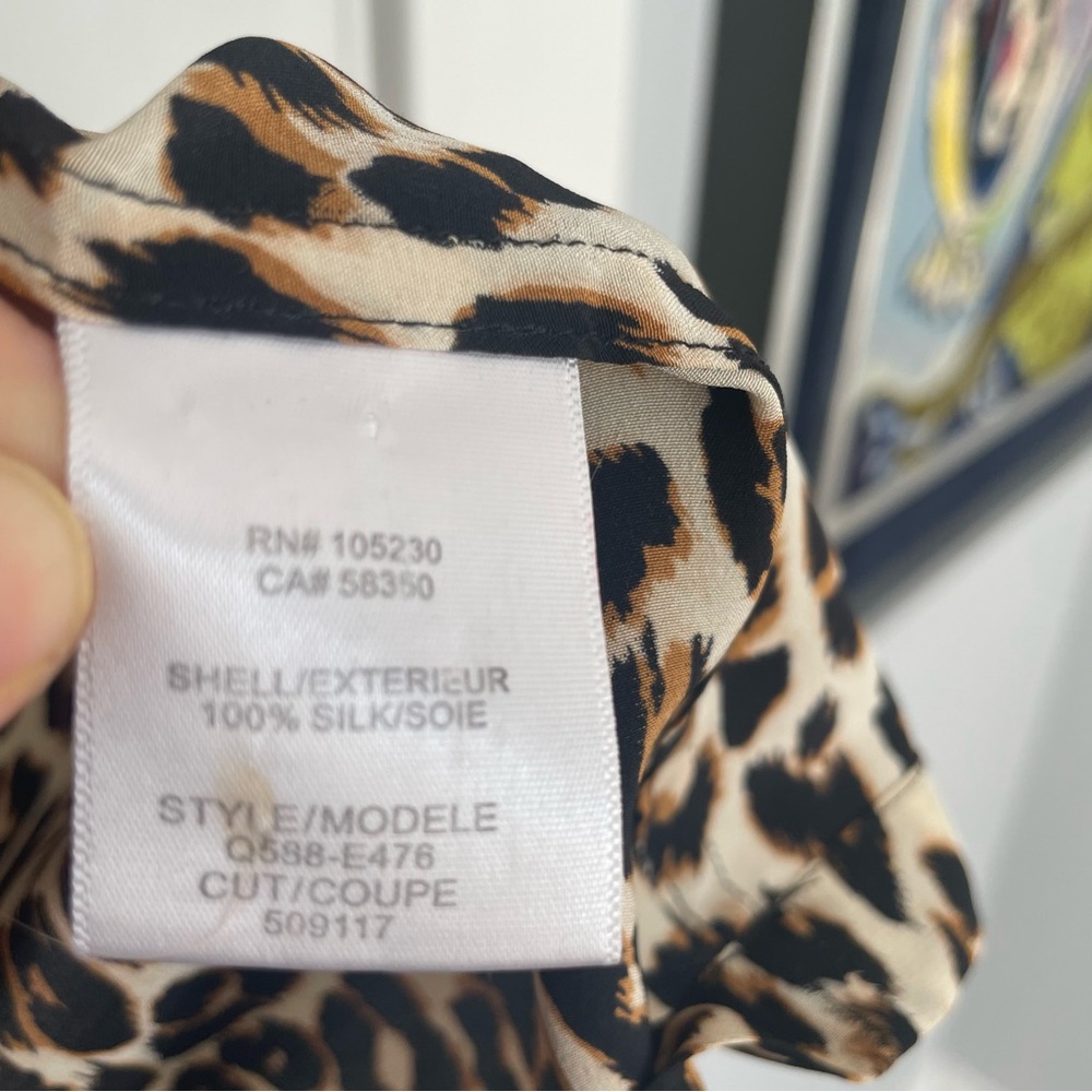 Equipment Animal Print Silk Smock Dress M - Picture 9 of 9